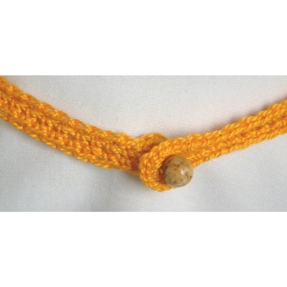 Thread Crochet Orange Chevron Necklace or Choker - Picture 5 of 5